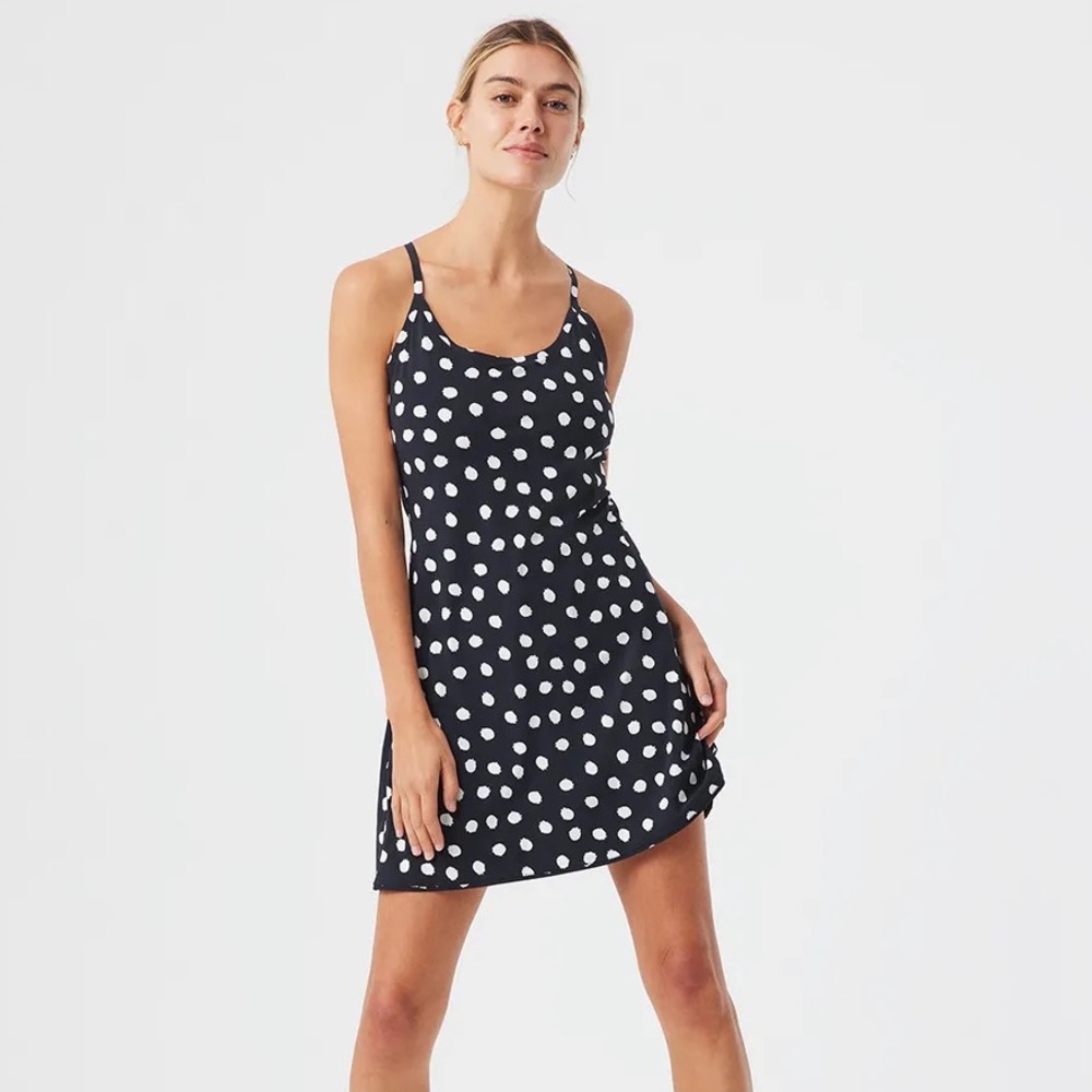 Outdoor voices work out dress polka dot